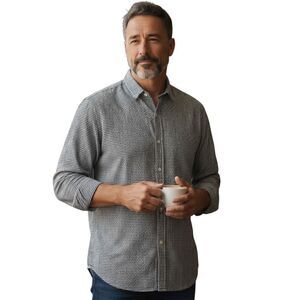 Julian & Mark Jamm Group Limited Stretch Button-Up Mens Textured Shirt Size L